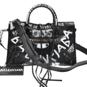 Balenciaga Motocross Classic Graffiti City Bag